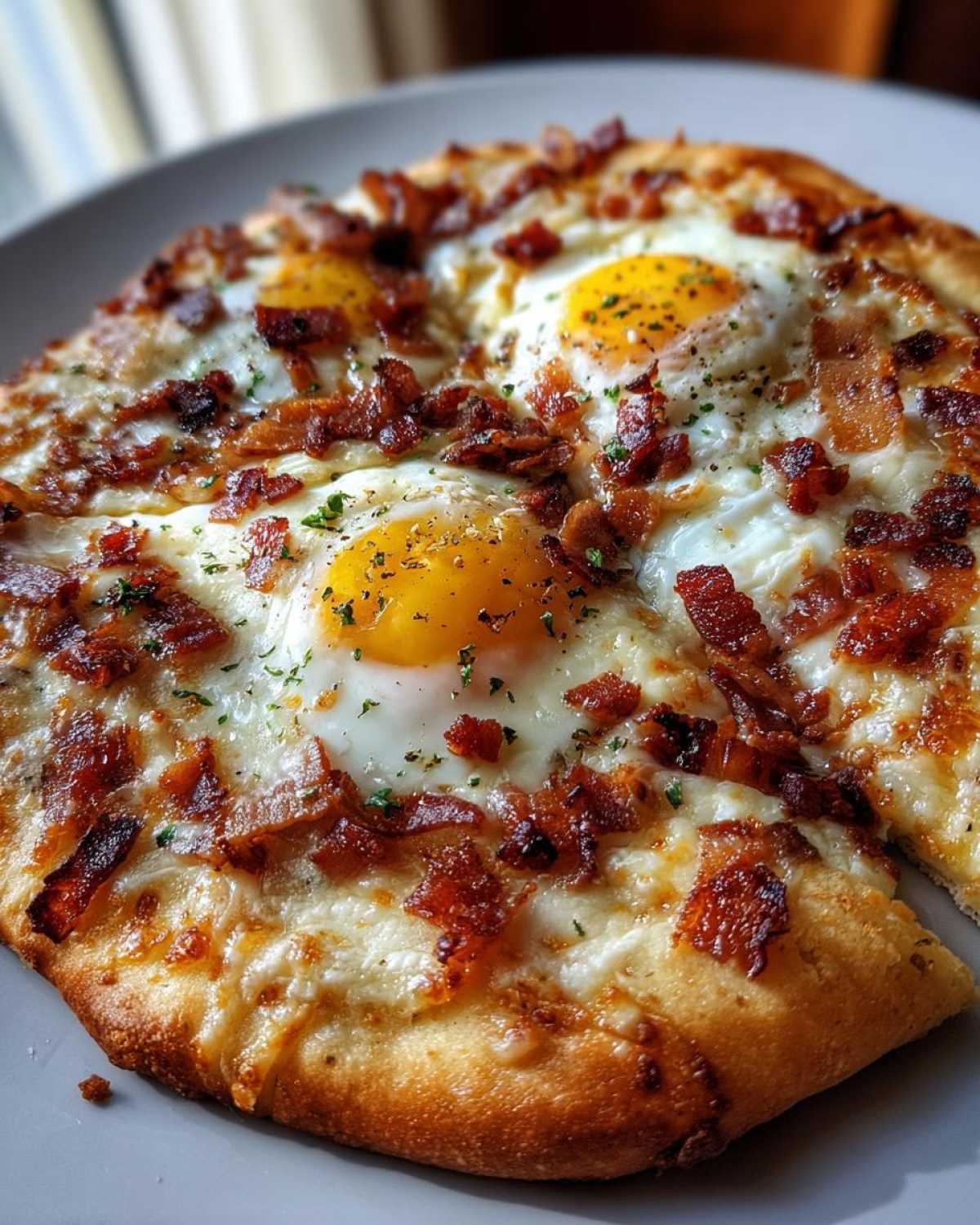 Breakfast Pizza with Bacon & Egg - detail 2