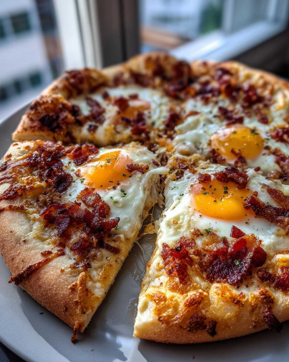 Breakfast Pizza with Bacon & Egg - detail 3