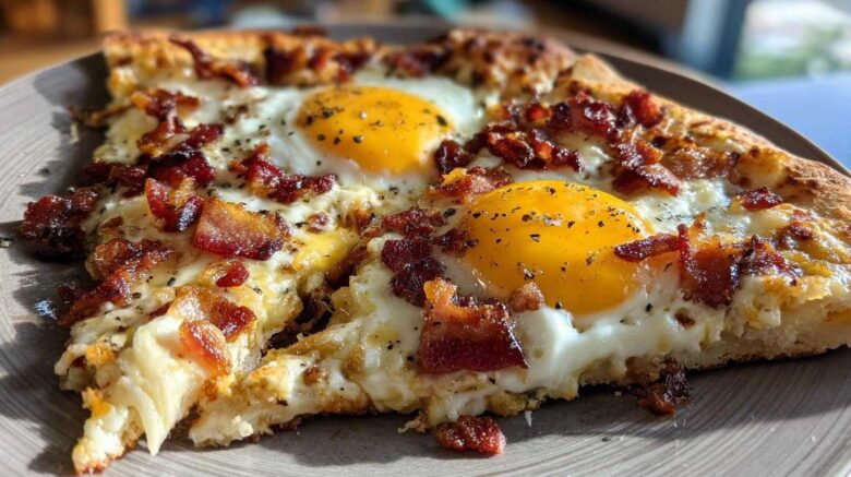 Breakfast Pizza with Bacon & Egg