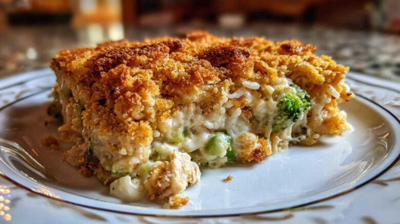 Cheesy Chicken Broccoli Rice Casserole