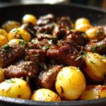Garlic Butter Steak Bites & Potatoes