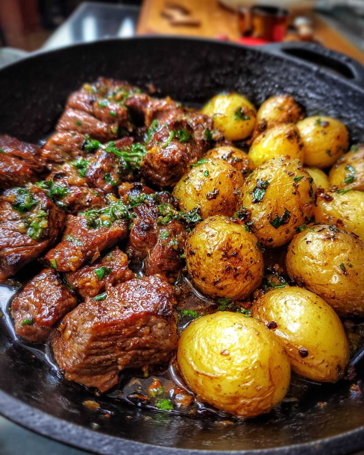 Garlic Butter Steak Bites & Potatoes - detail 2