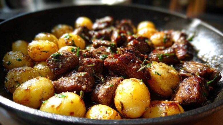 Garlic Butter Steak Bites & Potatoes