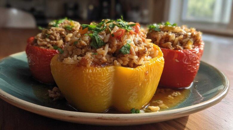Ground Turkey Stuffed Peppers
