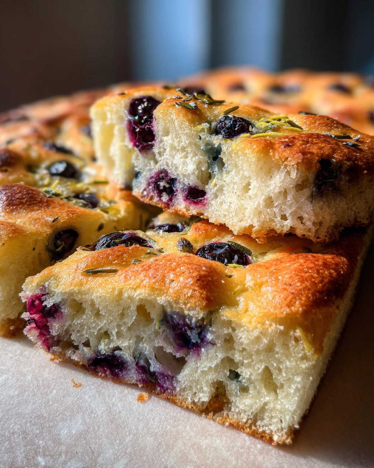 Lemon Blueberry Focaccia - detail 3