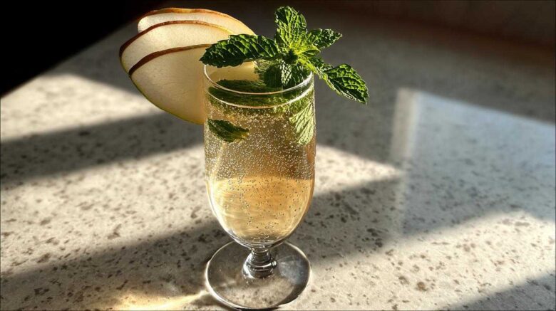 Pear Ginger Fizz Cocktail