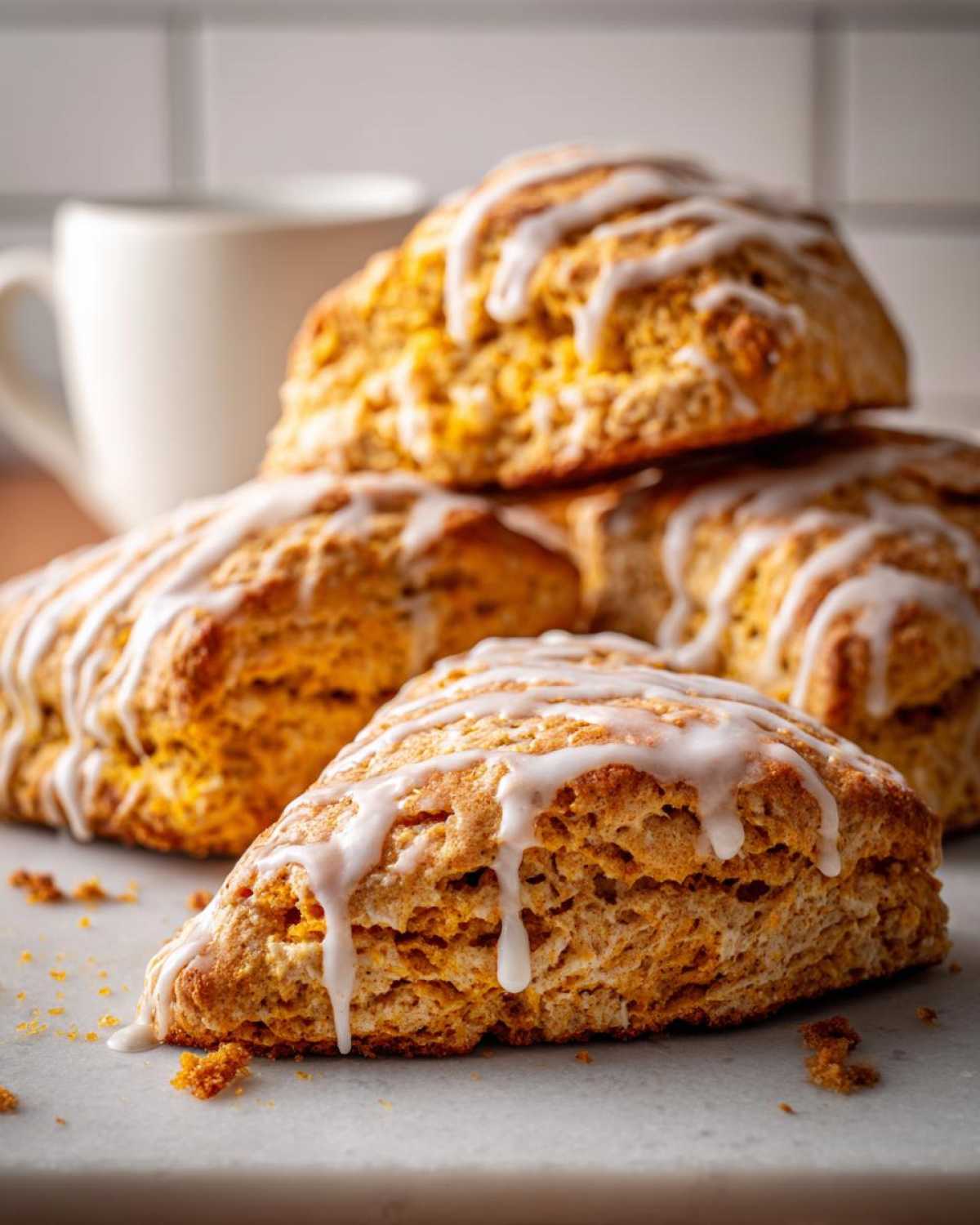 Pumpkin Scones with Spiced Glaze - detail 1