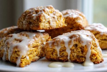 Pumpkin Scones with Spiced Glaze