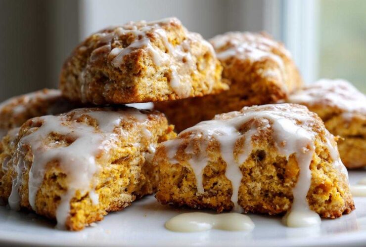 Pumpkin Scones with Spiced Glaze