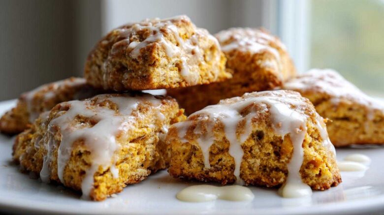 Pumpkin Scones with Spiced Glaze