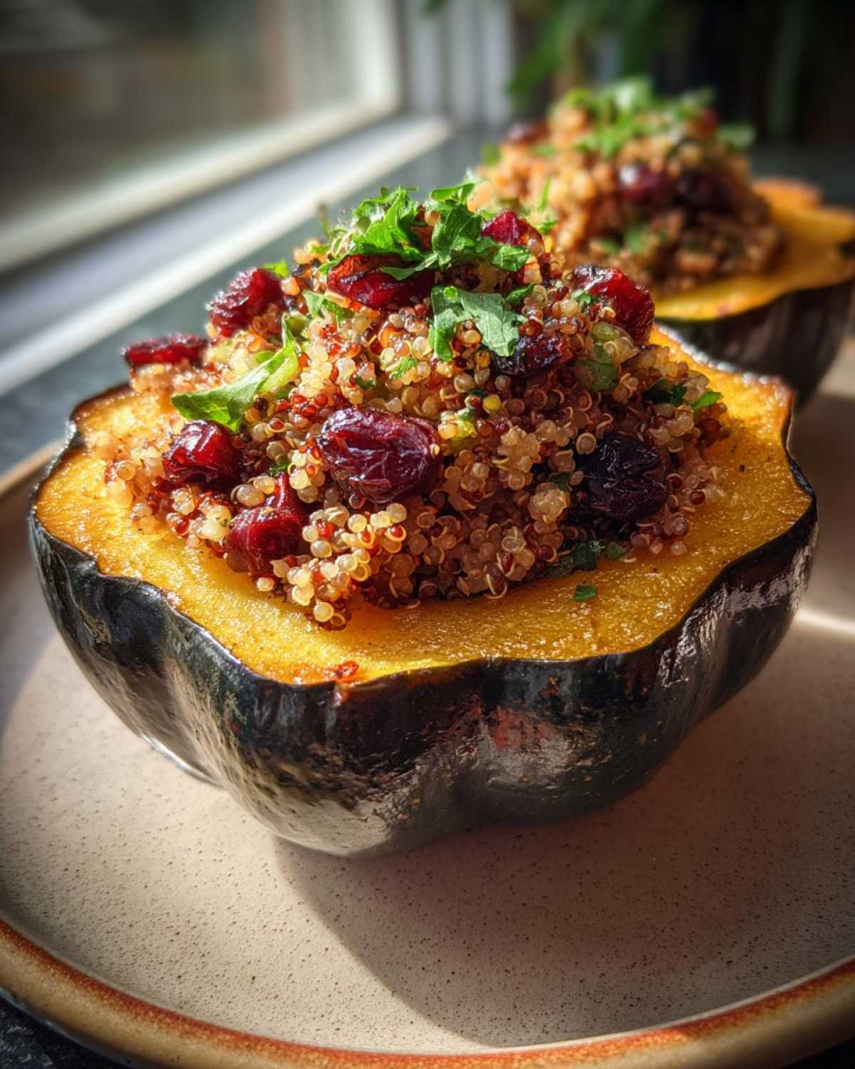 Vegetarian Stuffed Acorn Squash - detail 1