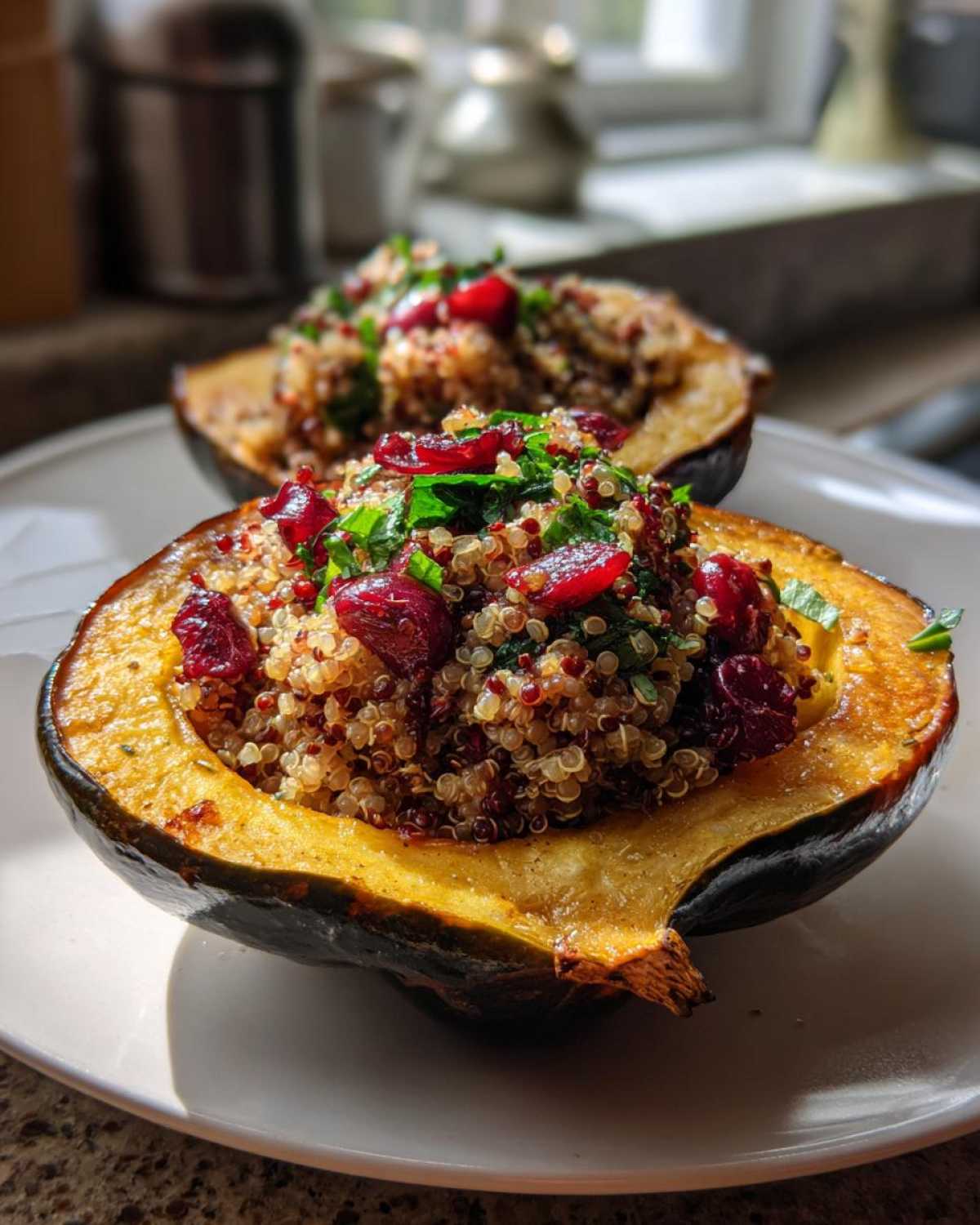 Vegetarian Stuffed Acorn Squash - detail 2