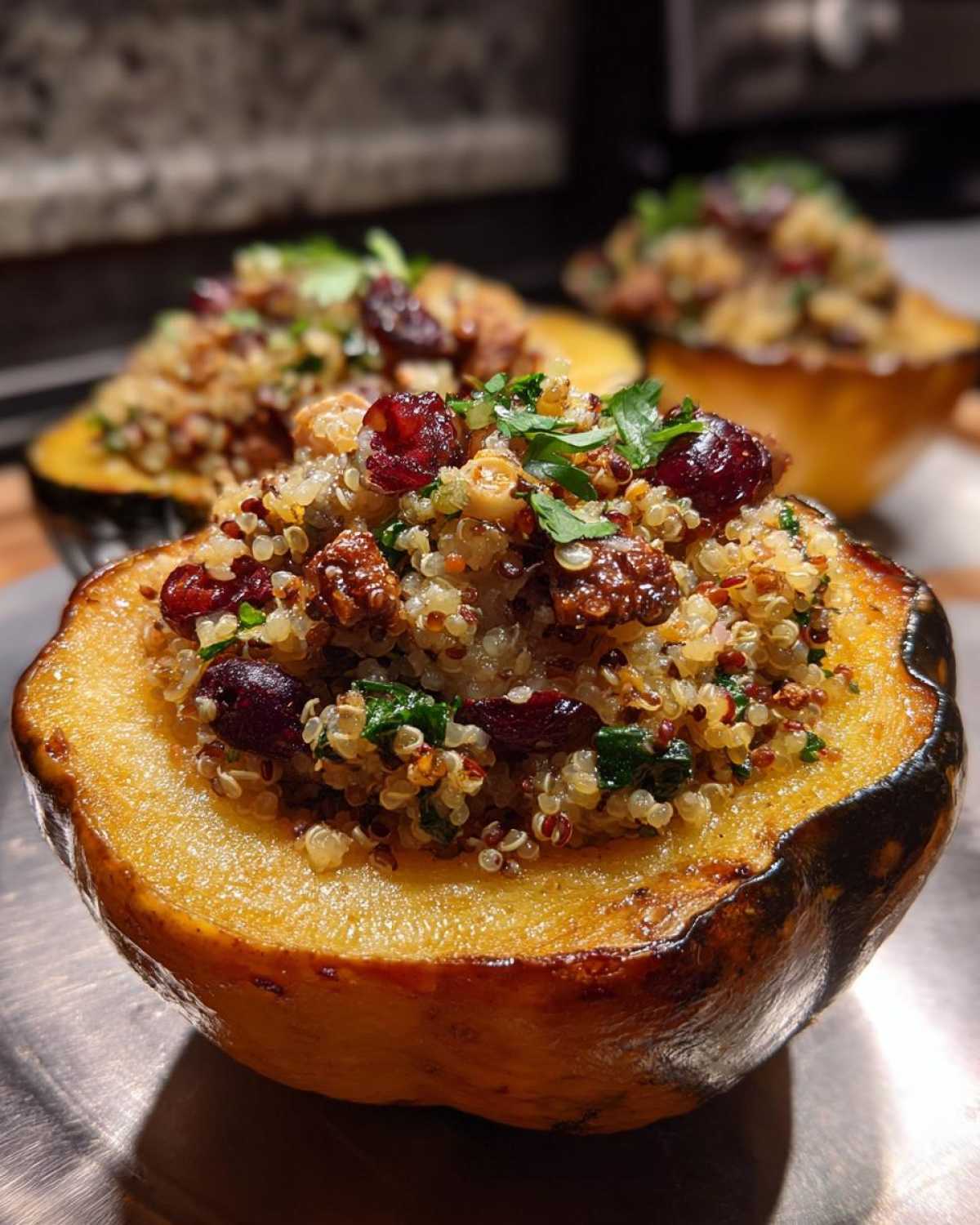 Vegetarian Stuffed Acorn Squash - detail 4